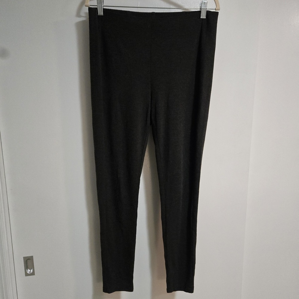 J Jill Size M Deep Gray Ponte Soft Stretch‎ Leggings Slim Leg Pull-on Pants